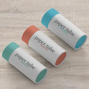 Round paperboard tubes child proof cardboard cylinder white kraft paper tube packaging push up paper box with your own logo