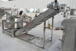 Continuous <strong>Automatic</strong> Falafel Tortilla Chip Frying <strong>Machine</strong> <strong>Curls</strong> Fried <strong>Corn</strong> Snacks Production Line - Product Image 4