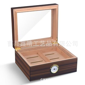 Humidor à cigares en bois Cigarol, rectangulaire, double couche, avec hygromètre, boîte de rangement de bureau, anti-humidité - Product Image 4