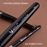 Ensemble Professionnel de 40 Pinceaux de Maquillage à Poils Naturels, Manche en Bois Noir, avec Logo Personnalisé et Marque Privée