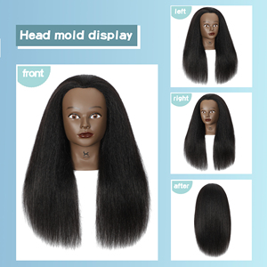Tête à Coiffer Mannequin Africaine Américaine en Cheveux Humains pour Entraînement au Tressage Coiffure Salon de Coiffure - Product Image 2