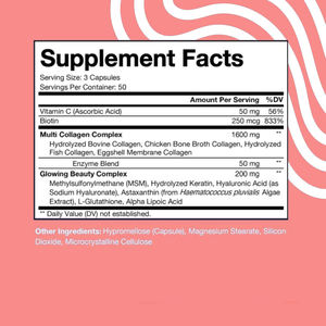 Complexe <span class=keywords><strong>multi</strong></span>-collagène avec biotine, acide hyaluronique et vitamine C pour la beauté des cheveux, de la peau et des ongles – Complément alimentaire pour adultes - Product Image 3