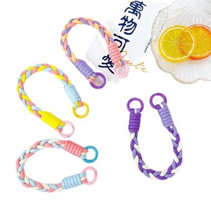 Fashion Colorful Nylon Fabric Short Wrist Strap with Patch Tab for Phone Case Universal Cell Phone Hand Strap Rope 20cm