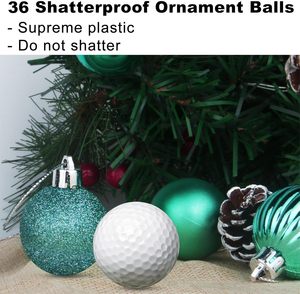 Suministro al por mayor de fábrica personalizado 8cm árbol de Navidad colgante juego de bolas de plástico para decoración del hogar - Product Image 3