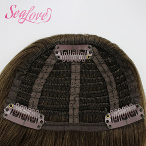 Frangia a clip bionda Shadow Root a lunga durata, in vero capello umano, con frangia a clip, parrucche in capelli umani con frangia - Product Image 6