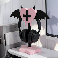 Support de casque de jeu personnalisable en forme de tête de diable imprimé en 3D, support de contrôleur, cadeau pour joueur, accessoire de jeu DIY