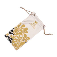 Pochettes en microfibre à double cordon de serrage pour lunettes avec logo personnalisé imprimé