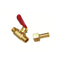 Small Red Handle Brass Gas Stove Valve 1/4 Outer Thread Insertion Pagoda Head Threaded Connection Ball Valve Product Category