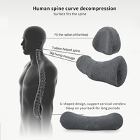 Oreiller gonflable de soutien cervical portable, coussin de relaxation pour le cou avec housse amovible et lavable