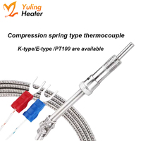 Capteur de température thermocouple à sonde filetée M12 Ressort de compression personnalisable K/E/PT100 OEM/ODM pris en charge