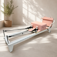 Máquina de Pilates Reformer con Caja y Tabla de Salto Incluidas, Resistente, Carga Máxima de 300 kg, Marco de Aluminio, Directo de Fábrica