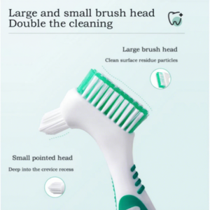 Brosse à dents dentaire pour le nettoyage et l'entretien des prothèses dentaires avec poils en silicone, design coloré - Product Image 3