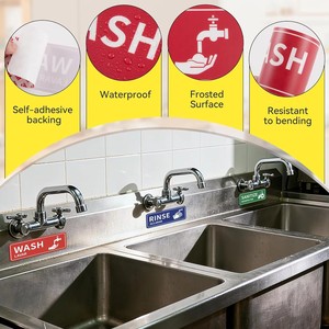 Etichette Adesive Lucide Impermeabili per Lavaggio, Risciacquo e Igienizzazione per Ristoranti - Product Image 5