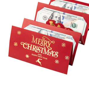 Sobre Rojo Plegable con Diseño de Santa Claus, Estampado en Caliente, Premium 2026, Personalizable, para Billetes de Dólar Estadounidense - Product Image 5