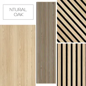 Best Natural Oak Acoustic Slat Wood Wall Panels Soundproof Wood Interior Wall Panel For Office Acoustic Slat Panels