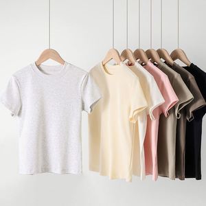 Camiseta Ajustada para Mujer, de Alta Calidad, Tejido de Algodón y Spandex, Anti-Pilling, Transpirable, Estilo Casual, Temporada de Verano, 3D - Product Image 2