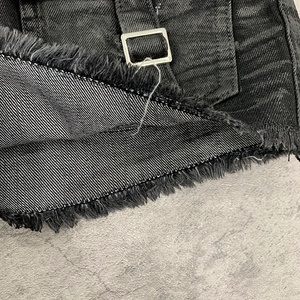 Streetwear personnalisé <span class=keywords><strong>noir</strong></span> <span class=keywords><strong>ciré</strong></span> cargo Hot Jorts en <span class=keywords><strong>jean</strong></span> Shorts pour femmes - Product Image 3