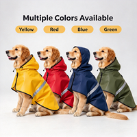 Jas Hujan Anjing PU, Mantel Anti Air Reflektif Berkerudung, Jaket Hujan Hewan Peliharaan, Tahan Angin, Resleting yang Dapat Disesuaikan, Grosir Berbagai Ukuran
