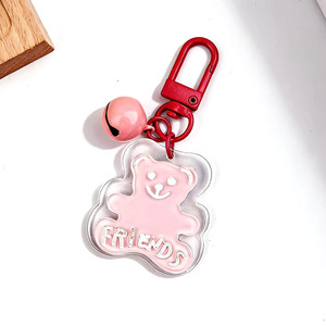 Novedad 2026: Llavero de acrílico con osito, colgante para mochila, accesorios DIY hechos a mano, campana colorida, adorno para coche/coche, muñeco. - Product Image 6