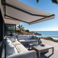 Auvent rétractable à moteur silencieux, cassette intégrale, imperméable, UV50+, pour balcon extérieur, manuel/électrique