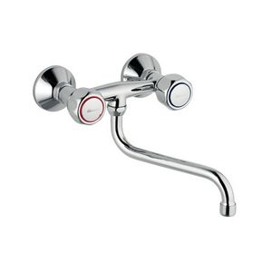 Robinet de lavabo mural Domino Line chromé, largeur 14,6 cm, longueur 26,3 cm - Product Image 1