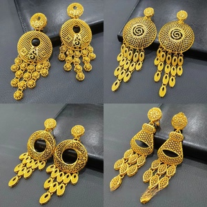 Золотые сережки из <span class=keywords><strong>18</strong></span> карат в Саудовской Аравии, модные ювелирные украшения, не выцветая серьга - Product Image 4
