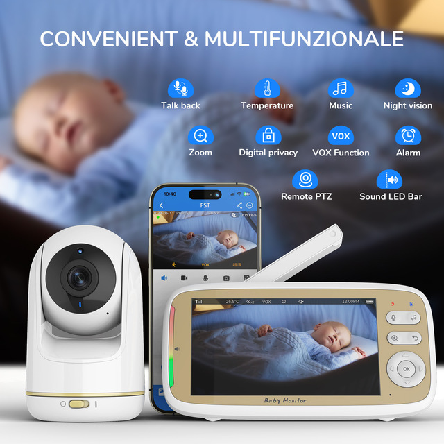 VB603 Baby Monitor Baby Care Two-Way Voice Intercom 3.2 Inch