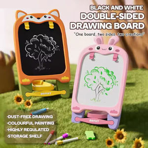 Caballete de Arte 2 en 1 de Doble Cara para Niños, <span class=keywords><strong>Pizarra</strong></span> de Dibujo Ajustable <span class=keywords><strong>con</strong></span> <span class=keywords><strong>Pizarra</strong></span> <span class=keywords><strong>Magnética</strong></span> y <span class=keywords><strong>Pizarra</strong></span> Blanca para Niños Pequeños - Product Image 4