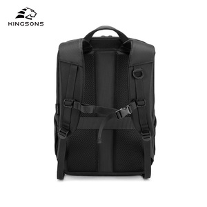 Kingsons Men's Business Laptop <b>Backpack</b> Black And Gray Water Resistant For Travel And <b>College</b> Use - Product Image 3