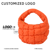 Sac fourre-tout en nylon matelassé avec fermeture à glissière, sac à main à bulles en nylon pour femme
