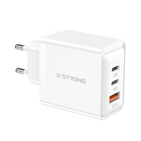 Chargeur rapide GaN 65W à 3 ports, 2C1A, chargeur mural multi-appareils pour ordinateurs portables, téléphones, tablettes, prise US/EU en option