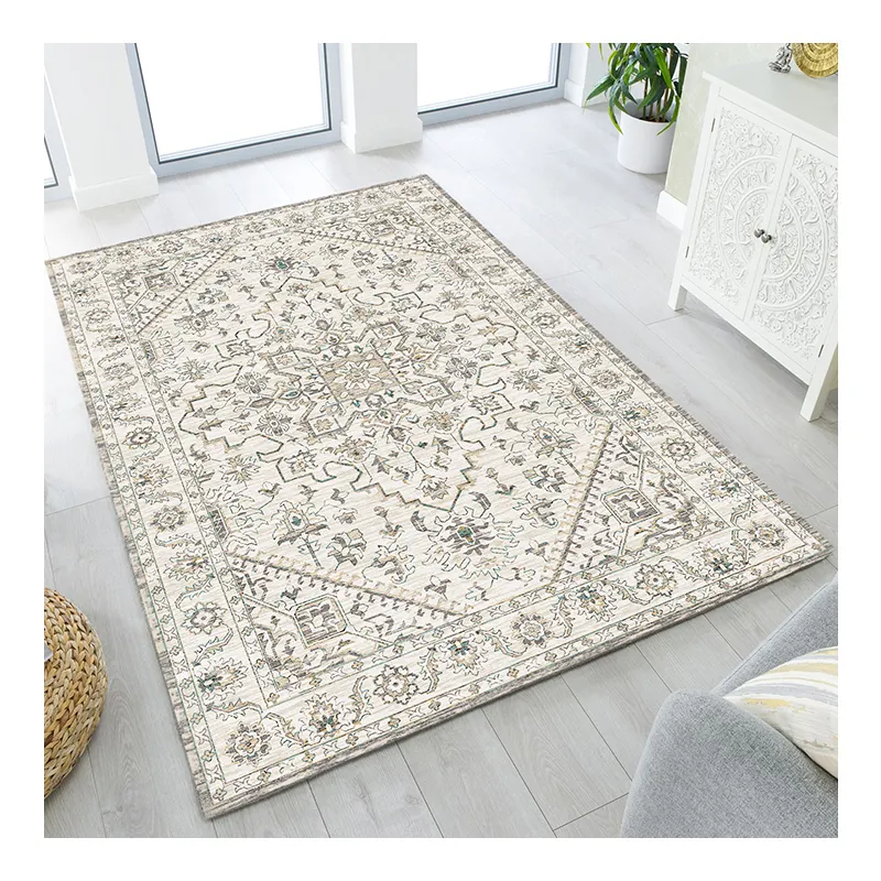 Luxury Vintage Design Multicolored Turkish Style Design 3d Printed Washable Anti Slip Area Rugs 5'X7' for Home Decoration