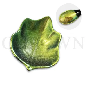 Altın yeşil metal etkisi boyama pigment bukalemun colorshift glitter reçine tozu watercolors için