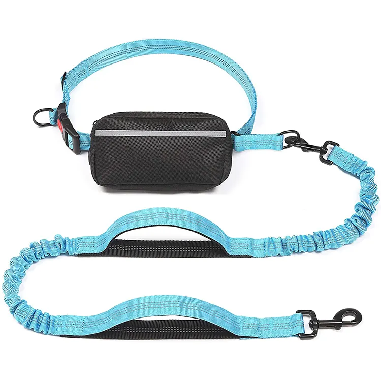 Guinzaglio per cani senza fili a mani libere in Nylon elastico riflettente con cintura regolabile confortevole all'ingrosso con produttore di borse