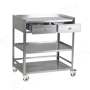 Ziekenhuis Medische Roestvrijstalen Noodbehandeling <span class=keywords><strong>Trolley</strong></span> Met Laden - Product Image 1