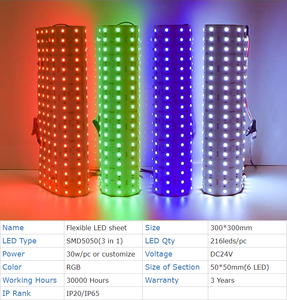 Panel de Lámina LED Flexible Cortable RGB de 300*300mm, Ultra Delgado, SMD5050, 216 LED/PC, Retroiluminación para Piedra Translúcida - Product Image 2