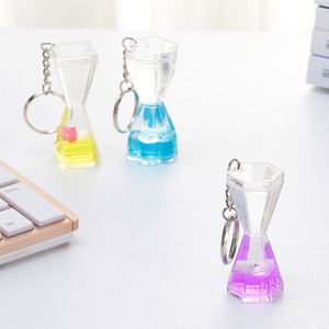 1PC Cute Version Small Animal Keychain Mini <b>Timer</b> Hourglass Plastic Drip Oil Couple Gift Waist Hanging Keychain Random Color - Product Image 2