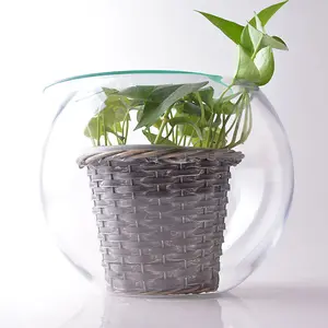 Large <strong>Bubble</strong> Bowl <strong>Vase</strong> with Glass Plate Lid - Product Image 1