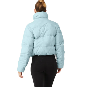 Personnaliser la veste d'hiver chaude avec fermeture éclair pour femmes manteau de duvet chauffant manteau de duvet court et rembourré pour femmes - Product Image 6