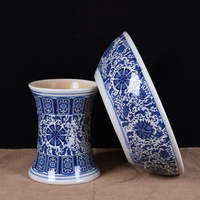 Pot de fleurs en céramique de style chinois bleu et blanc de Jiangxi, de haute qualité, écologique, décoration intérieure, style campagnard, vente directe d'usine