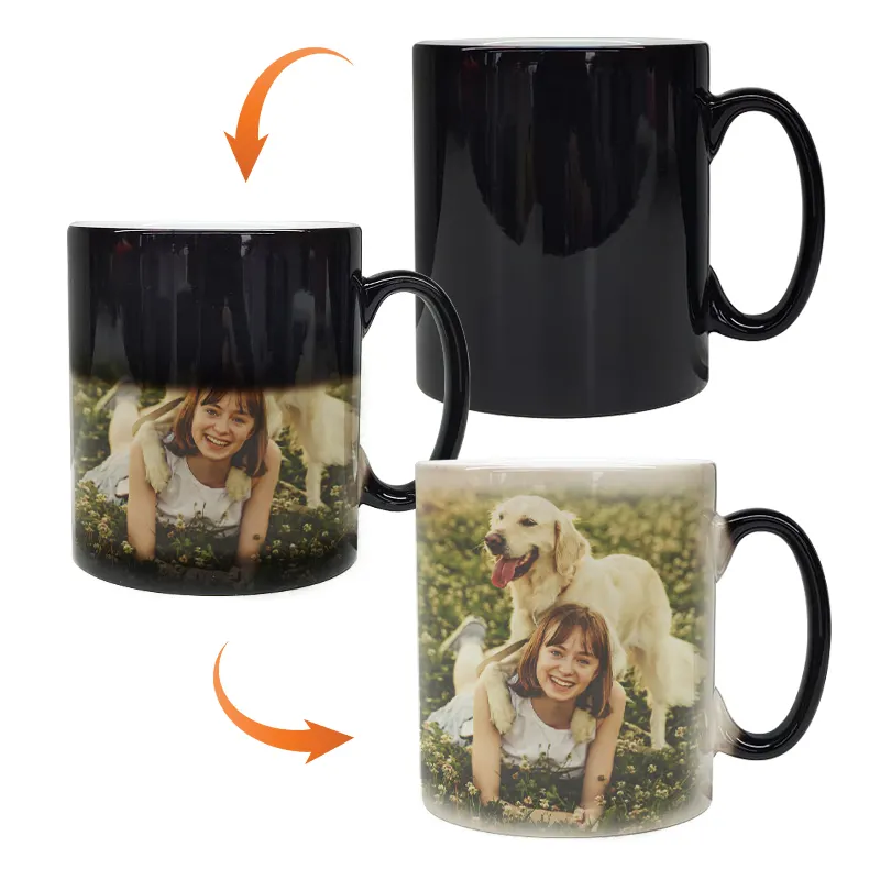 Cangkir kopi keramik unik Mug berubah warna Mug kustom Mug keramik hadiah terbaik untuk teman