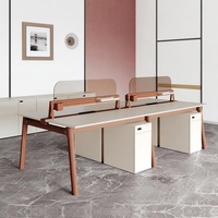 Ensemble de bureau de direction pour 2 personnes, configuration haut de gamme, poste de travail double, bureau principal du directeur avec accessoires complets pour le bureau