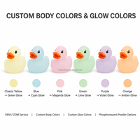 Jouets Canard en Caoutchouc Lumineux dans le Noir, Canard en Plastique PVC Nemo Luminescent, Jouet de Bain Canard Fluorescent à Couleur Changeante, Cadeaux de Fête