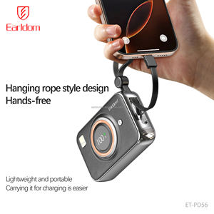 Banque d'alimentation Earldom PD22.5W PIXELTANK en forme de mini caméra, 10000mAh, câble intégré, charge rapide, 8 broches USB-C, batterie Li-polymère - Product Image 2