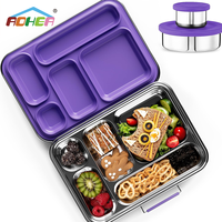 Boîte à lunch en acier inoxydable Shangjie pour enfants, anti-fuite, portable, en métal, avec design pliable et matériau en silicone