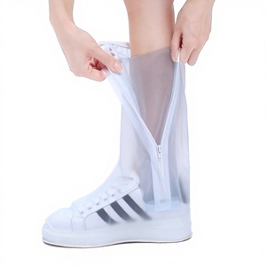 40CM High Tube Waterproof Shoe Cover <b>Slip</b>-resistant Zipper Rain Boots Waterproof Rainy Days Useful Shoe Protectors <b>for</b> Men <b>Women</b> - Product Image 1