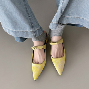 Sandalias de tacón grueso con punta en punta, de cuero genuino, suaves, antideslizantes, a la moda, para jóvenes, estilo flip-flop - Product Image 6