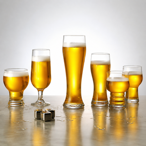 Vasos de Cerveza de Cristal Soplado a Mano al por Mayor, Vasos Clásicos Transparentes para Cerveza, Vasos Personalizados con Logotipo para Bar y Fiestas - Product Image 3