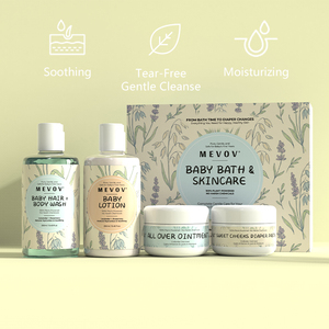Coffret Cadeau Soin Bébé Marque Blanche 4 Étapes 100% Végétal Sans Produits Chimiques Agressifs Peaux Sensibles OEM - Product Image 4