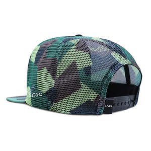 Gorra de béisbol de malla con visera plana de camuflaje, parche de goma personalizado, 5 paneles, sublimación, para hombre - Product Image 5